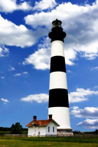 Bodie Island Light Black Ornate Wood Framed Art Print with Double Matting by Hausenflock, Alan