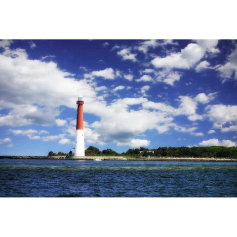 Barnegat Bay Light I Black Modern Wood Framed Art Print with Double Matting by Hausenflock, Alan