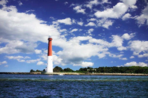 Barnegat Bay Light I Black Ornate Wood Framed Art Print with Double Matting by Hausenflock, Alan