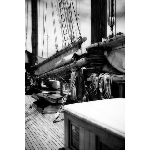 The Schooner I Black Modern Wood Framed Art Print by Hausenflock, Alan