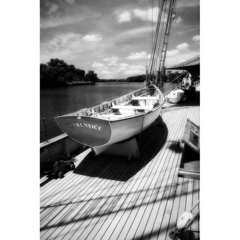 The Schooner II White Modern Wood Framed Art Print by Hausenflock, Alan