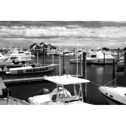 Wrightsville Marina I Black Modern Wood Framed Art Print by Hausenflock, Alan