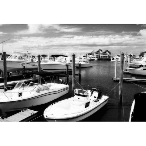 Wrightsville Marina II Black Modern Wood Framed Art Print by Hausenflock, Alan