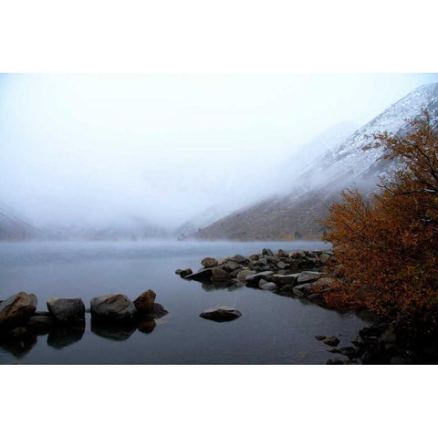 Convict Lake II Black Modern Wood Framed Art Print with Double Matting by Johnson, George