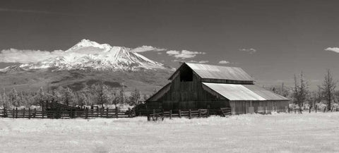 Mt. Shasta I White Modern Wood Framed Art Print with Double Matting by Johnson, George