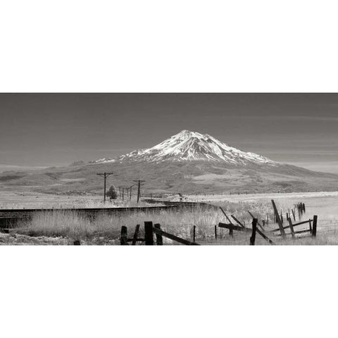 Mt. Shasta II White Modern Wood Framed Art Print by Johnson, George