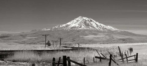 Mt. Shasta II Black Ornate Wood Framed Art Print with Double Matting by Johnson, George