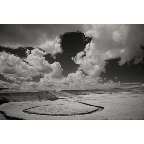 Yellowstone Creek and Clouds II Gold Ornate Wood Framed Art Print with Double Matting by Johnson, George