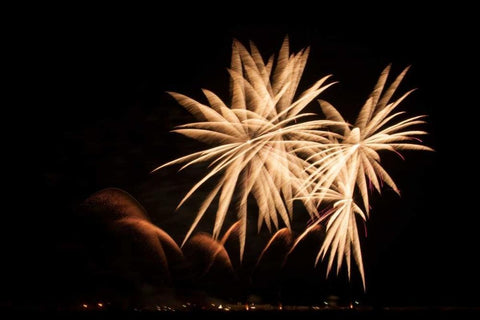 Fireworks at Havasu II Black Ornate Wood Framed Art Print with Double Matting by Johnson, George