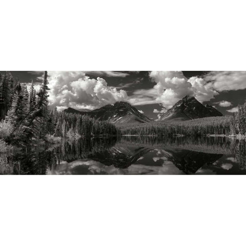 Leach Lake Black Modern Wood Framed Art Print with Double Matting by Johnson, George