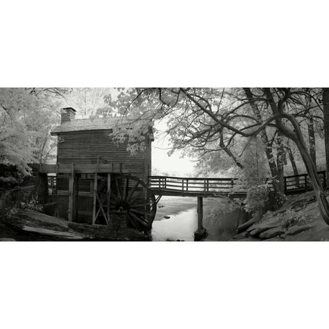 Stone Mountain Mill Black Modern Wood Framed Art Print with Double Matting by Johnson, George