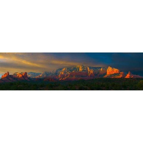 Sedona Sunset White Modern Wood Framed Art Print by Johnson, George
