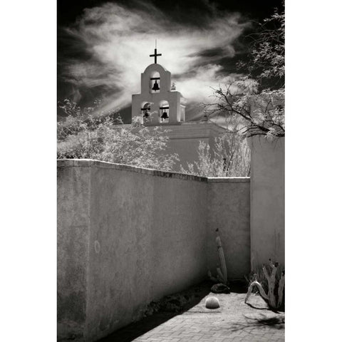 Mission San Xavier I White Modern Wood Framed Art Print by Johnson, George