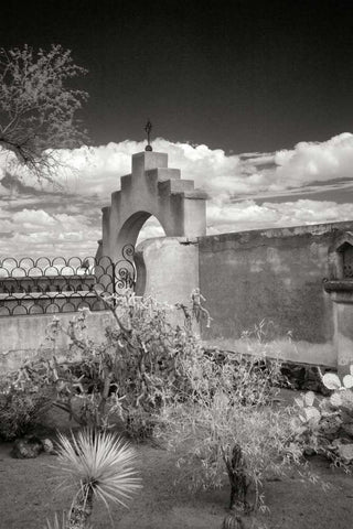 Mission San Xavier II White Modern Wood Framed Art Print with Double Matting by Johnson, George