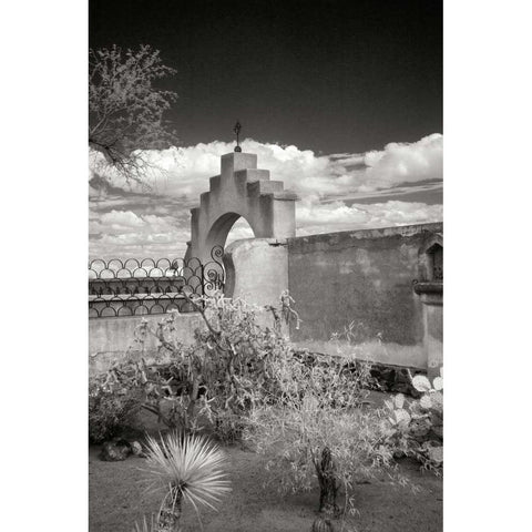 Mission San Xavier II Black Modern Wood Framed Art Print with Double Matting by Johnson, George