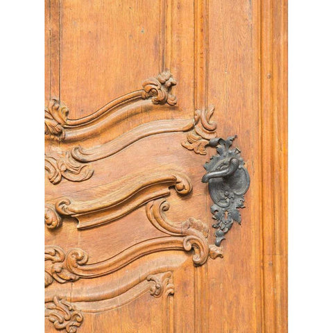 Bratislava Door Black Modern Wood Framed Art Print by Johnson, George