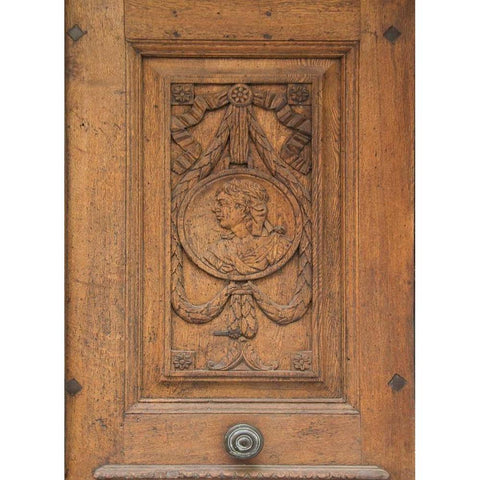 Regensburg Carved Door White Modern Wood Framed Art Print by Johnson, George