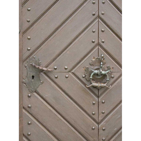 Nordlingen Castle Door II White Modern Wood Framed Art Print by Johnson, George