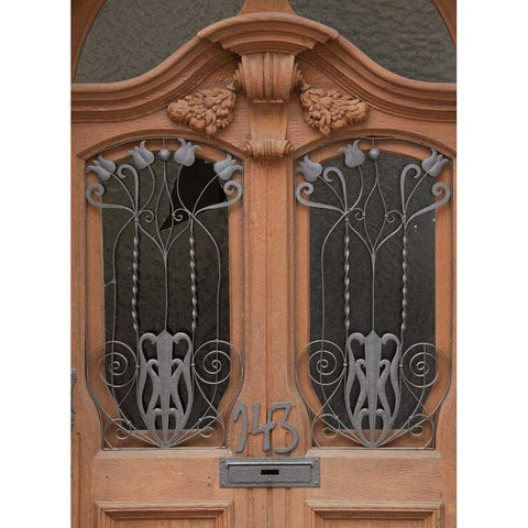 Miltenberg Door Black Modern Wood Framed Art Print by Johnson, George