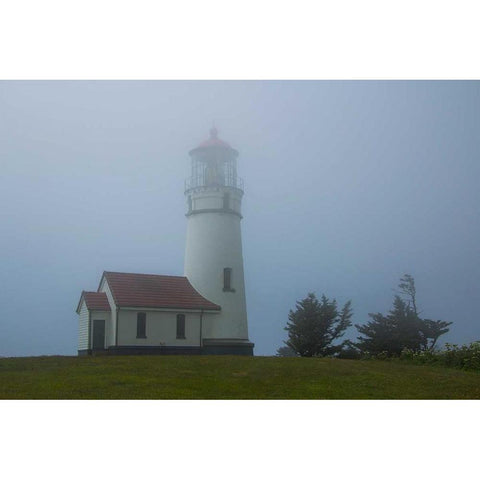 Cape Blanco Lighthouse Black Modern Wood Framed Art Print with Double Matting by Johnson, George