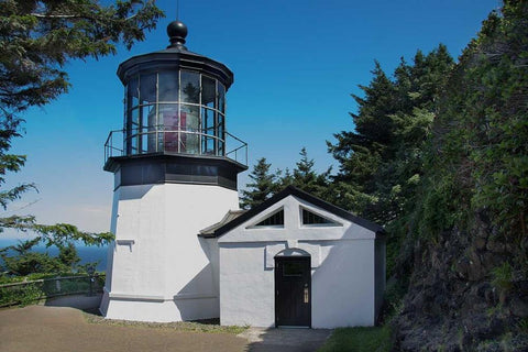 Cape Mears Lighthouse Black Ornate Wood Framed Art Print with Double Matting by Johnson, George