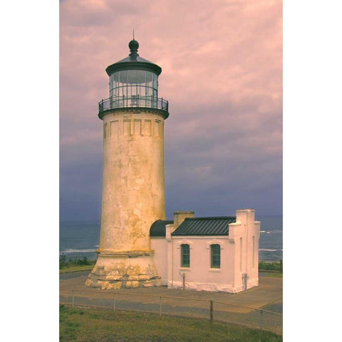 North Head Lighthouse Black Modern Wood Framed Art Print with Double Matting by Johnson, George