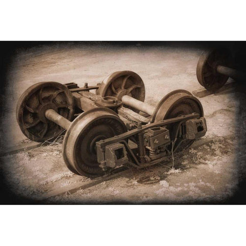 Four Wheel Truck Gold Ornate Wood Framed Art Print with Double Matting by Johnson, George