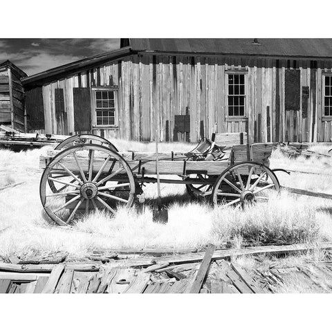 Bodie Wagon Gold Ornate Wood Framed Art Print with Double Matting by Johnson, George