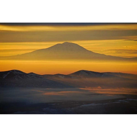 Rainier Sunset III Black Modern Wood Framed Art Print with Double Matting by Kidd, Brian