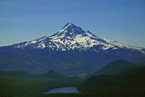 Mt. Hood White Modern Wood Framed Art Print with Double Matting by Kidd, Brian