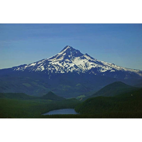 Mt. Hood Black Modern Wood Framed Art Print with Double Matting by Kidd, Brian