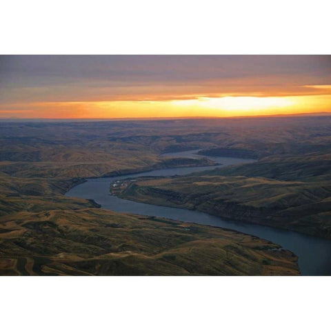 Snake River II Gold Ornate Wood Framed Art Print with Double Matting by Kidd, Brian