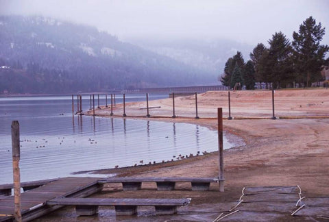 Sandpoint II White Modern Wood Framed Art Print with Double Matting by Kidd, Brian