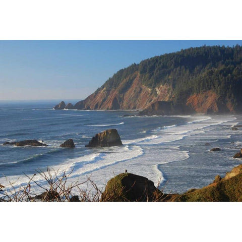 Ecola Afternoon II White Modern Wood Framed Art Print by Kidd, Brian