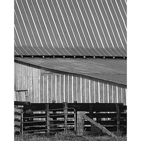 Big Barn II Black Modern Wood Framed Art Print with Double Matting by Larson, Scott