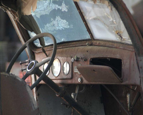 Dash Board I White Modern Wood Framed Art Print with Double Matting by Larson, Scott