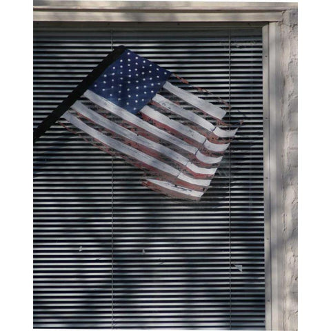 Window Flag I Black Modern Wood Framed Art Print by Larson, Scott