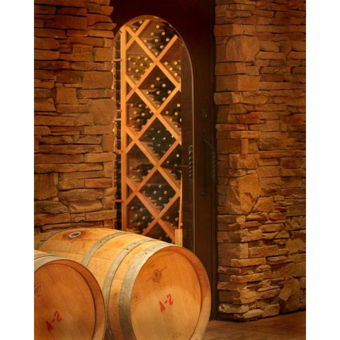 Wine Cellar III Black Modern Wood Framed Art Print with Double Matting by Larson, Scott