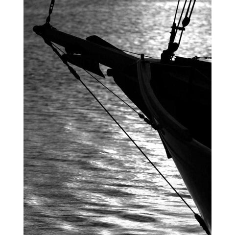 Sunset Sail II White Modern Wood Framed Art Print by Larson, Scott