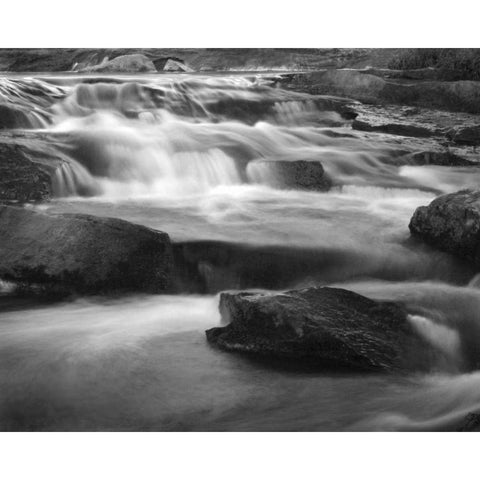 Moving Water I Black Modern Wood Framed Art Print with Double Matting by Larson, Scott