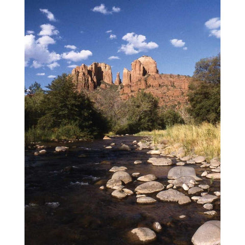 Desert Stream I White Modern Wood Framed Art Print by Larson, Scott