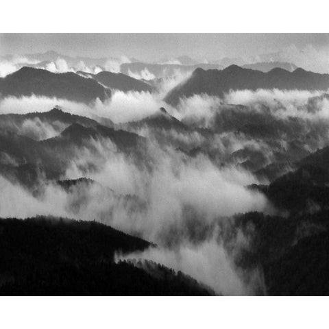 Smokey Mountains II Black Modern Wood Framed Art Print with Double Matting by Larson, Scott