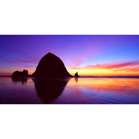 Cannon Beach I White Modern Wood Framed Art Print by Leahy, Ike