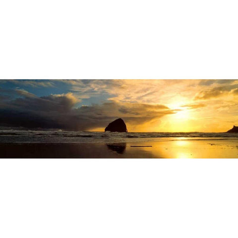 Pacific City I Black Modern Wood Framed Art Print with Double Matting by Leahy, Ike