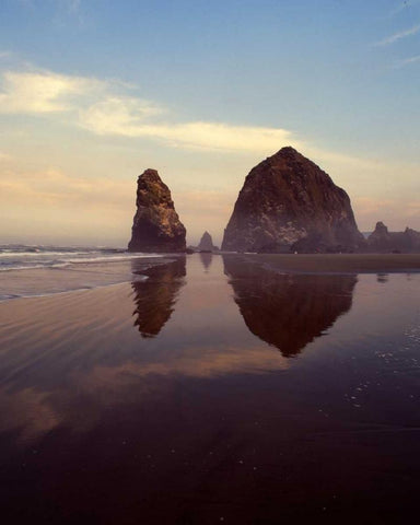 Cannon Beach X White Modern Wood Framed Art Print with Double Matting by Leahy, Ike