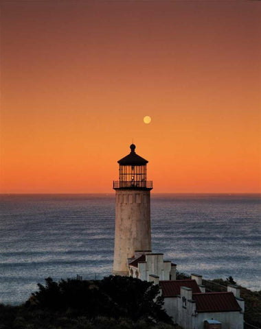 North Head Lighthouse White Modern Wood Framed Art Print with Double Matting by Leahy, Ike