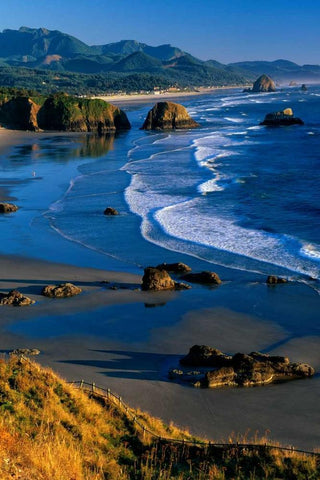 Ecola State Park II White Modern Wood Framed Art Print with Double Matting by Leahy, Ike