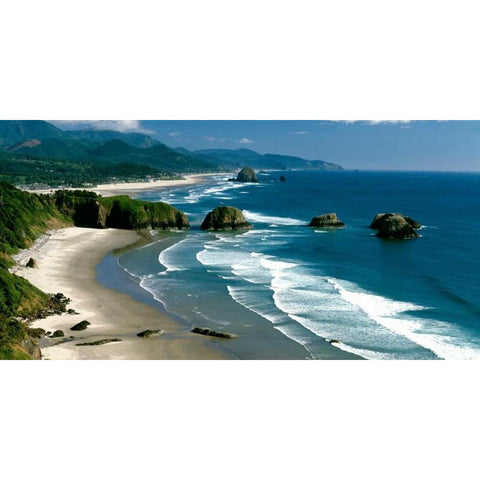 Ecola State Park III Black Modern Wood Framed Art Print with Double Matting by Leahy, Ike