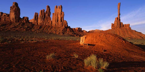 Monument Valley I White Modern Wood Framed Art Print with Double Matting by Leahy, Ike