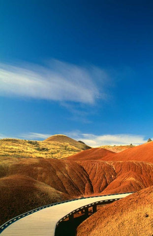 Painted Hills White Modern Wood Framed Art Print with Double Matting by Leahy, Ike